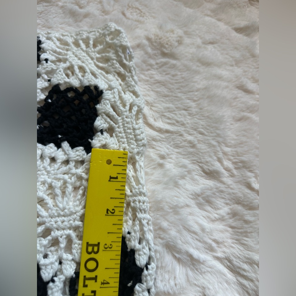 Miss Sixty Black and White Crochet Diamond shape Sweater Size M/L - Picture 9 of 16
